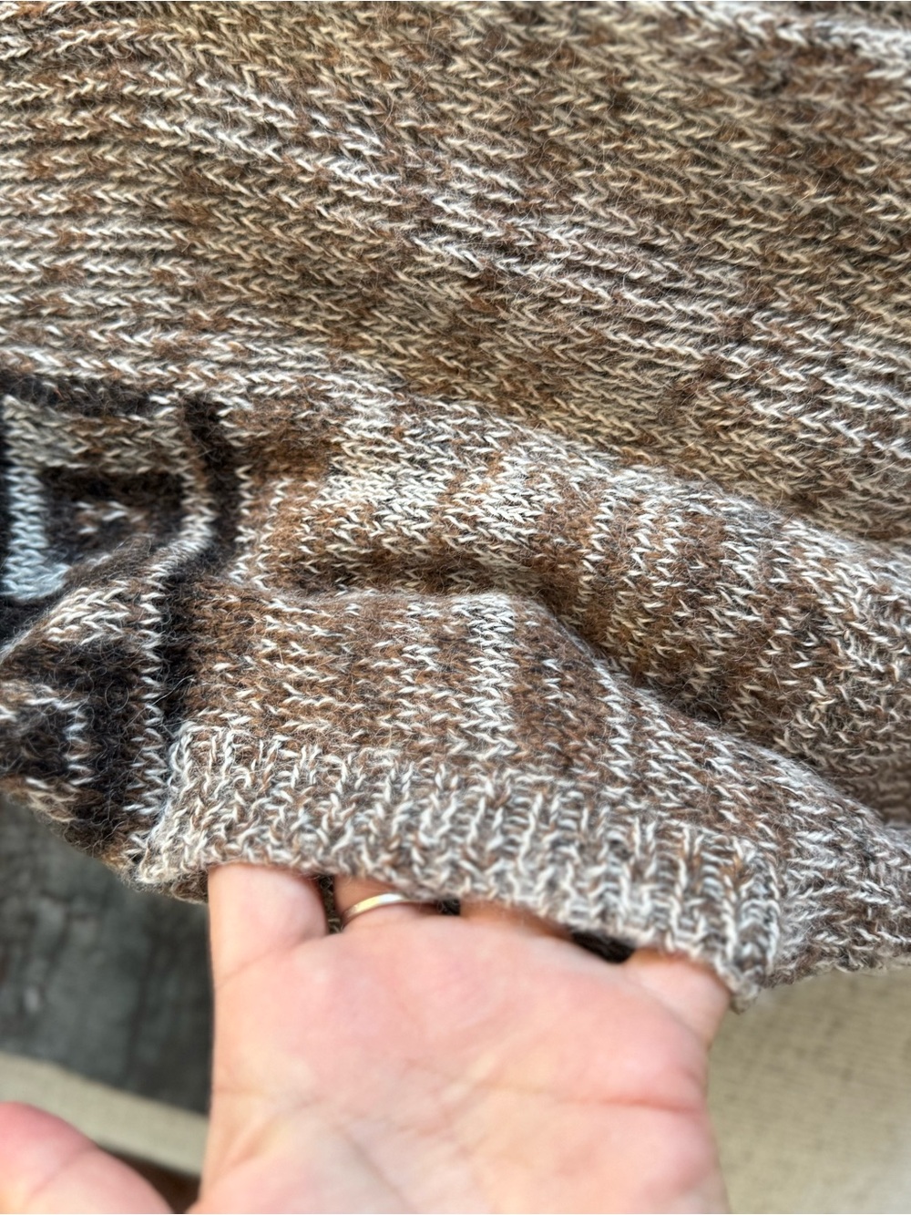 Isabel Marant Etoile Brown Cream Alpaca-Pattern Alpaca and Wool Cardigan Large - Picture 16 of 16